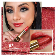 Oulac hydrating lipstick with coconut and castor oils for comfort.