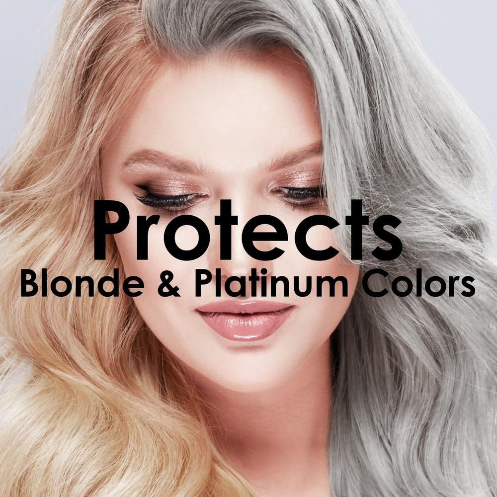 OURO Tonning Nuance Blonde bottle pour demonstrates easy, even application for color upkeep