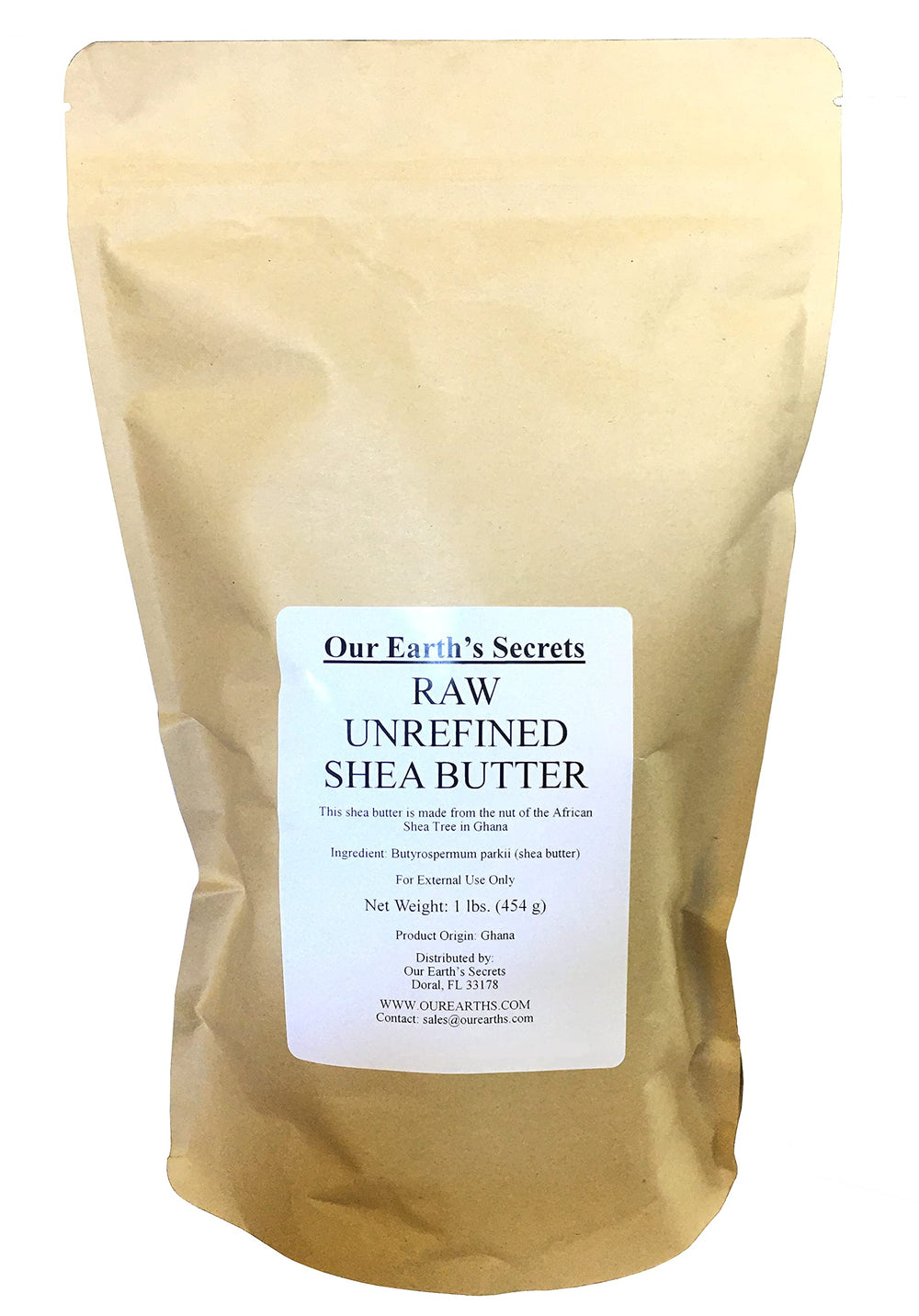 1-pound block of Our Earth's Secrets ivory shea butter for DIY projects.