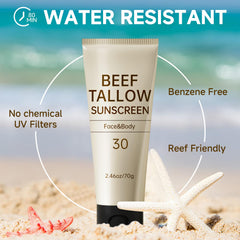 Outccogo Tallow Sunscreen on the face demonstrates quick absorption.