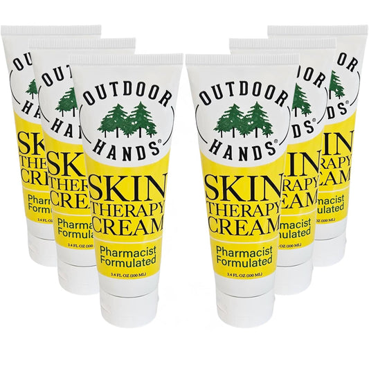 Outdoor Hands Skin Therapy Cream jar for daily use and relief from dry, cracked hands.
