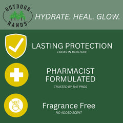 Outdoor Hands six-pack display highlighting value and convenience for regular use.
