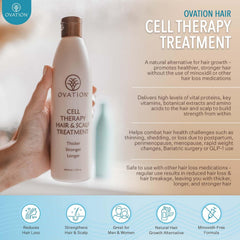 Ovation Hair Cell Therapy applying to scalp for nourishment