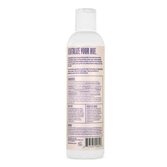 Overtone Vivid Violet oils panel highlights coconut, jojoba, and shea benefits.