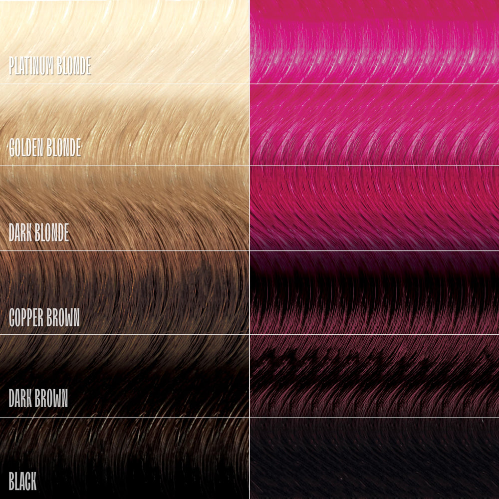 closeup of oVertone Magenta Majesty hair strands with vivid pigment