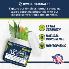 OWELL Naturals Drawing Salve being applied with gentle massage for skin comfort