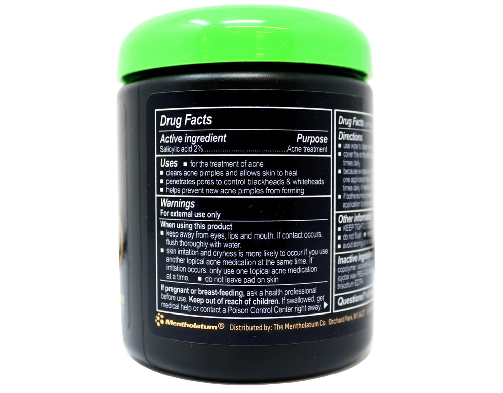 Oxy Acne Care pads texture highlights gentle wipe suitable for sensitive skin.