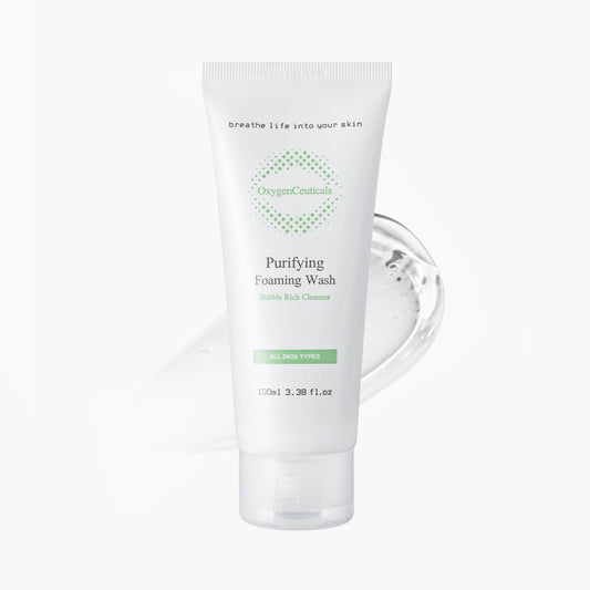 OxygenCeuticals Purifying Foaming Wash bottle ready for daily cleansing.