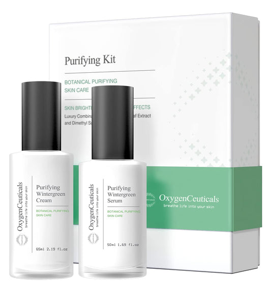 OxygenCeuticals Purifying Kit serum bottle for blemish reduction and smoother skin.
