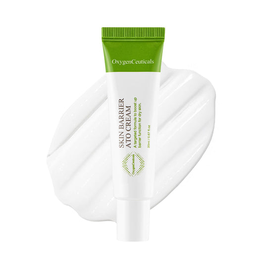 OxygenCeuticals Skin Barrier Ato Cream tube protects and nourishes sensitive skin.