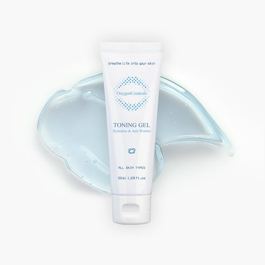 OxygenCeuticals Toning Gel bottle front showing premium hydration for sensitive post-treatment skin