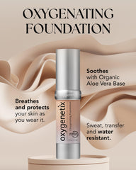 Oxygenetix Coco foundation swirl-application showing smooth blend and even tone.