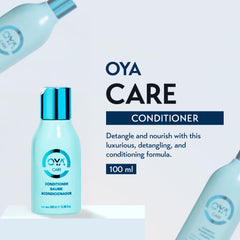 OYA Care conditioner promotes soft, silky hair with daily use.
