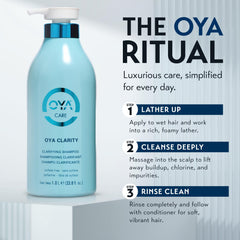 OYA Clarity protective formula image underscores sulfate-free, gentle cleansing