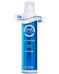 OYA Contour moisturizing mousse bottle delivering defined curls and flexible hold.