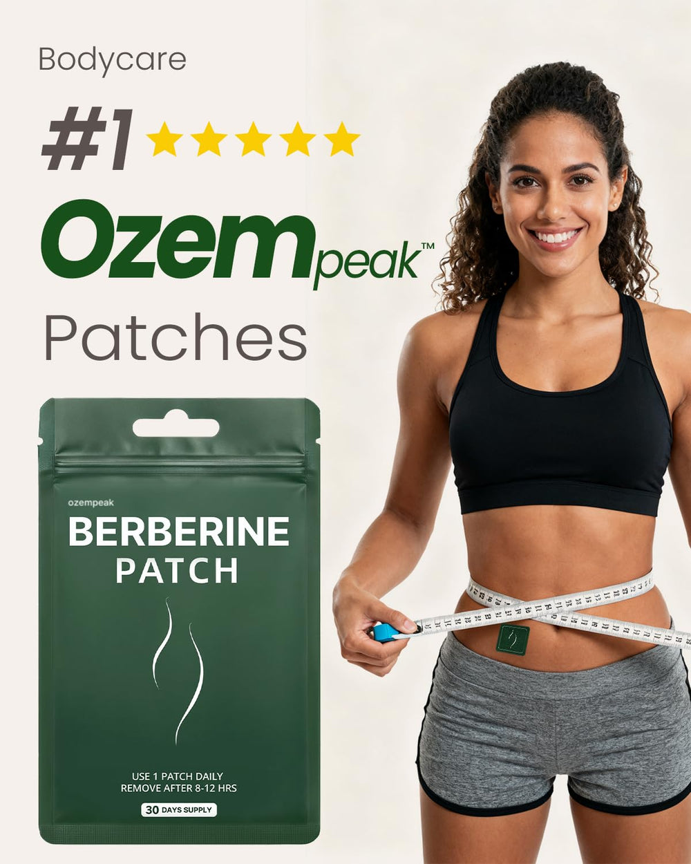 Ozempeak Berberine patch night-use stays in place overnight for seamless routine.