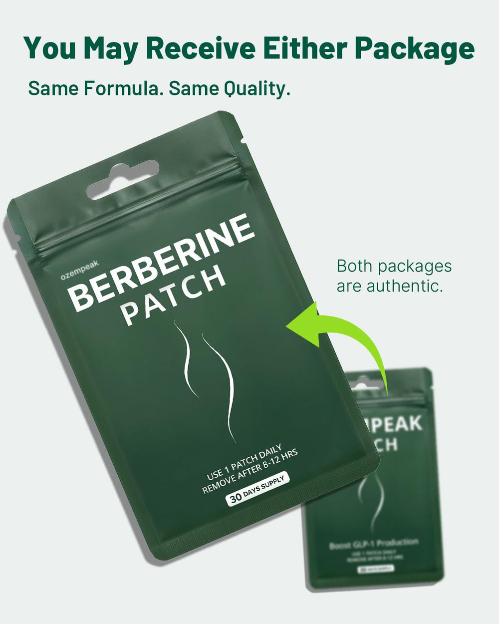 Ozempeak Berberine patch plant-ingredient blend highlights natural botanical inspiration.