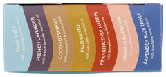 Texture closeup of Pacha Soap Calm Peaces bar suggests a smooth cleanse.