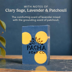 Pacha Soap Co. Creamy-lather bar soap delivers a plush, hydrating cleanse for skin.