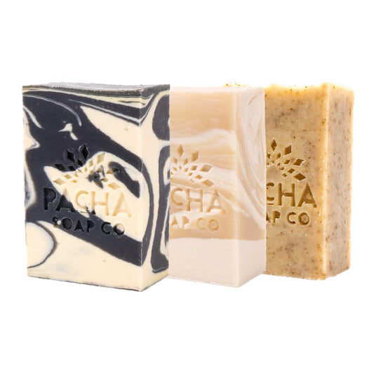 Pacha Soap Co. Earthy Clean Coconut Lemon bar for hydrating face and body cleansing.
