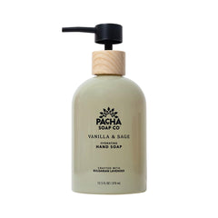 Pacha Soap Co Vanilla & Sage soap being poured for a soft cleanse