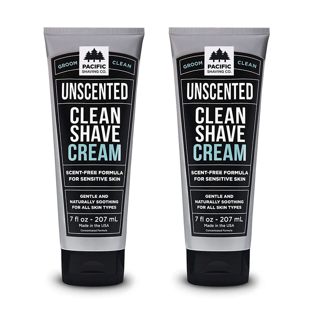 Pacific Shaving Clean Shaving Cream unscented jar for sensitive skin