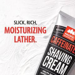 Pacific Shaving Co caffeinated shaving cream spearmint — refreshing cooling sensation.
