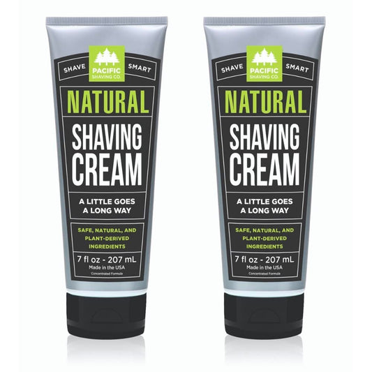 Pacific Shaving natural shaving cream pours for a smooth, hydrated shave