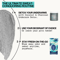 Pacifica coconut milk underarm wipes yoga refresh closeup on skin
