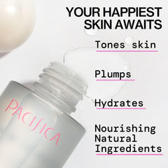 Pacifica Happy Water Toner mist spray enables quick, refreshing hydration.