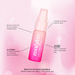 Pacifica Mood Glow swatch reveals clear to pink color transformation on skin.