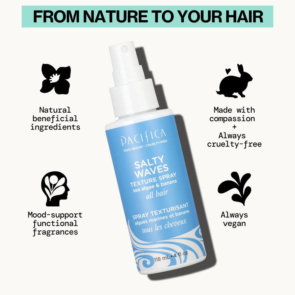 Hair nourished by sea plants while achieving textured waves