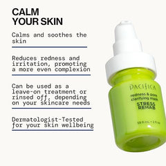 Pacifica Stress Rehab mask matcha green tea for antioxidant support.