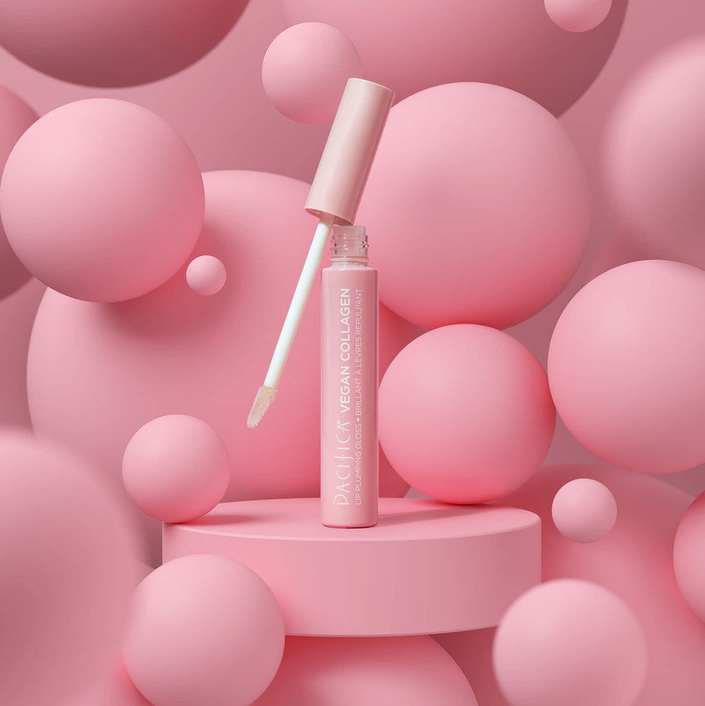 Close-up of gloss delivering non-sticky cushiony feel on lips