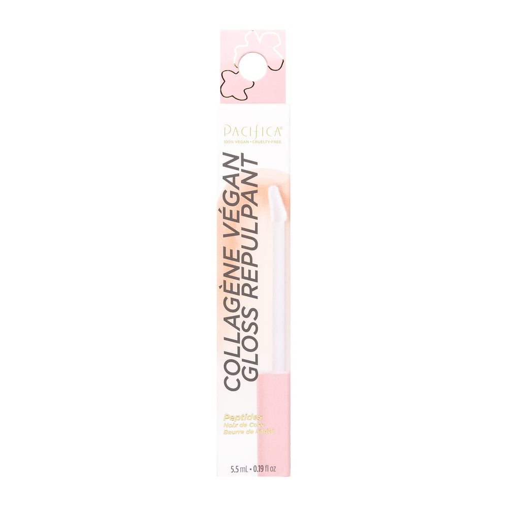 Pacifica Vegan Collagen Lip Plumping Gloss delivers translucent rose tint for all skin tones