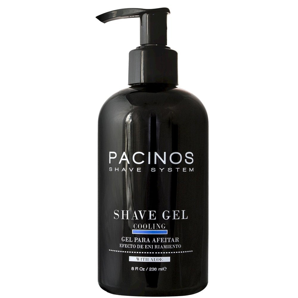 Pacinos cooling shave gel bottle ready for a refreshing, smooth shave.