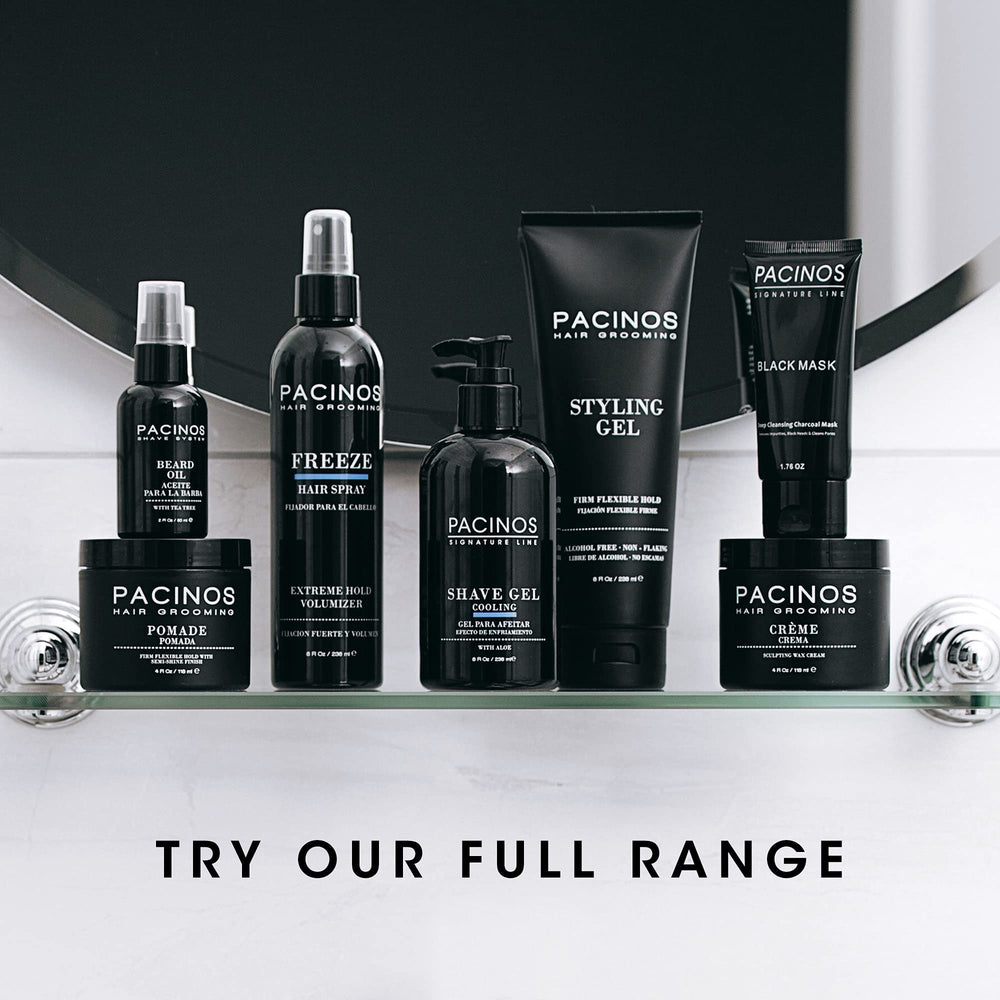 Pacinos Creme long-lasting hold keeps shape through the day.