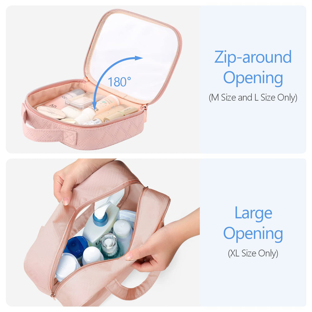 Packism clear makeup bag large keeps full-size toiletries organized in luggage.