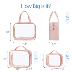 Packism clear makeup bag xl provides roomy storage for bulkier cosmetics.