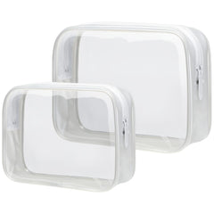 Packism medium clear toiletry bag for carry-on liquids and TSA-friendly security checks.