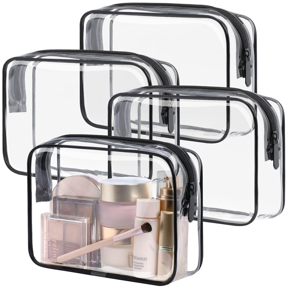 PACKISM TSA-approved clear toiletry bag front view, compact quart size for quick security screening.