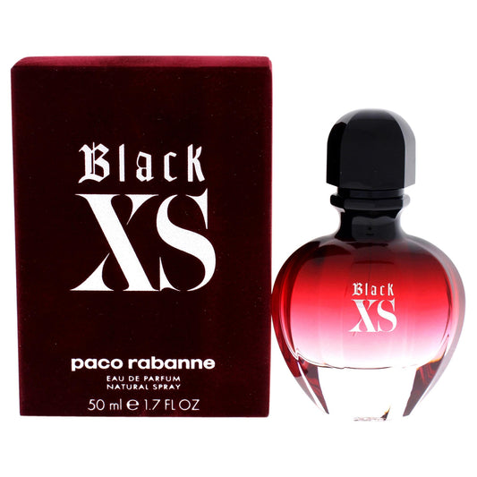 Paco Rabanne Black XS Women bottle with bold design for daytime wear.