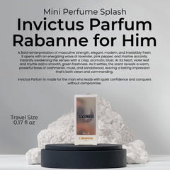 Liquid glimpse of Invictus mini showing fresh, marine-inspired notes.