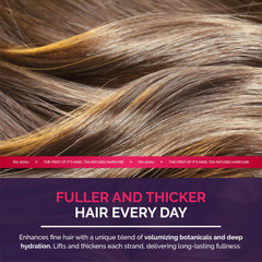 Pai-Shau Opulent Volume Conditioner applied to damp hair to promote lift and fullness.