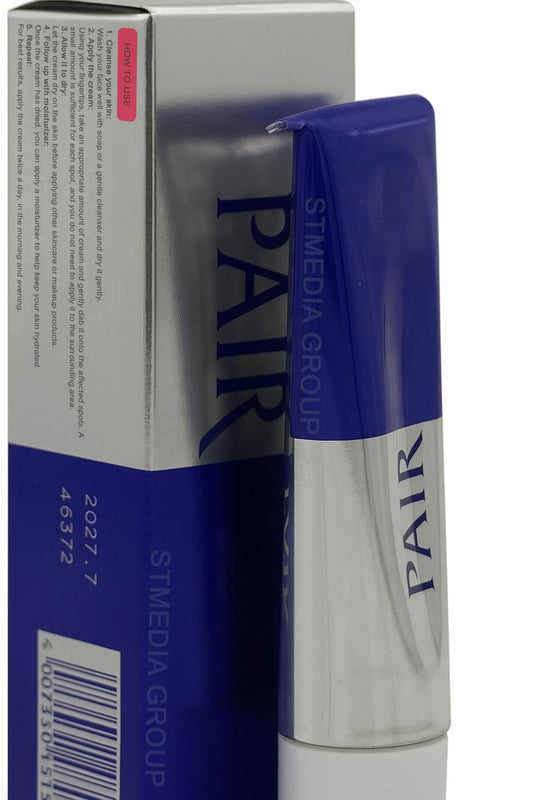 Pair Acne Cream jar closeup highlighting a hydrating formula for calm skin