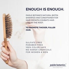 Paisle Botanics Biotin 2-in-1 shampoo-conditioner pack shown for travel.