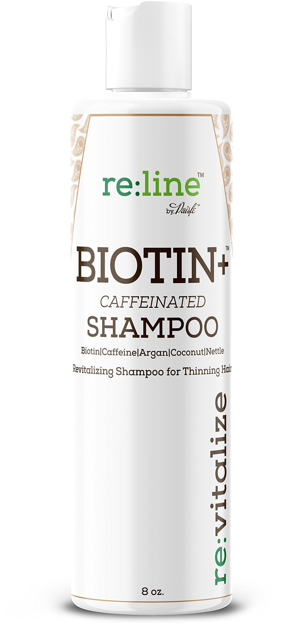 Paisle Botanics Biotin Shampoo demonstrates a visible thickening effect on hair strands