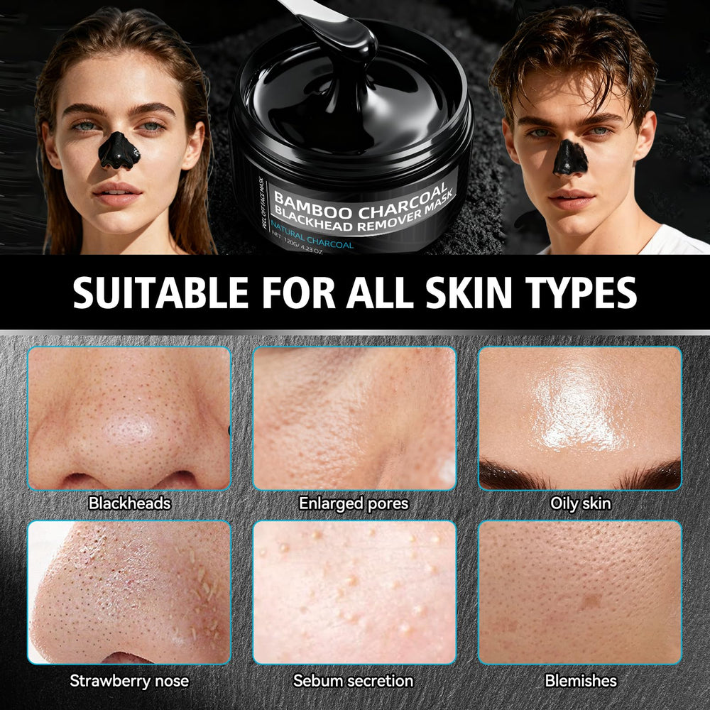Paistely bamboo charcoal face mask purifies pores while hydrating skin.