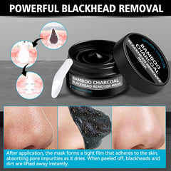 Paistely charcoal peel-off strip on the nose demonstrates impurity removal.