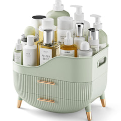 Pajiriona makeup organizer with drawers neatly arranged on a vanity.
